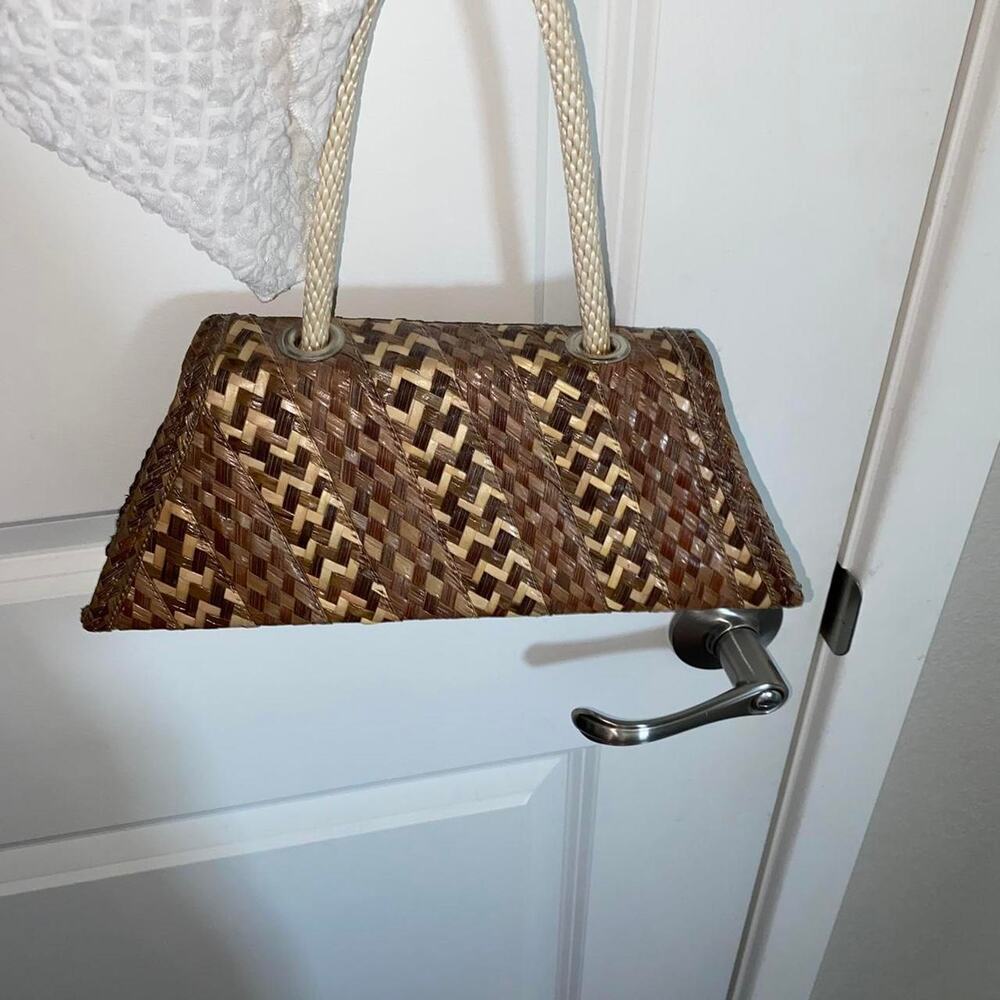 boho summer beach woven purse - Picture 3 of 3
